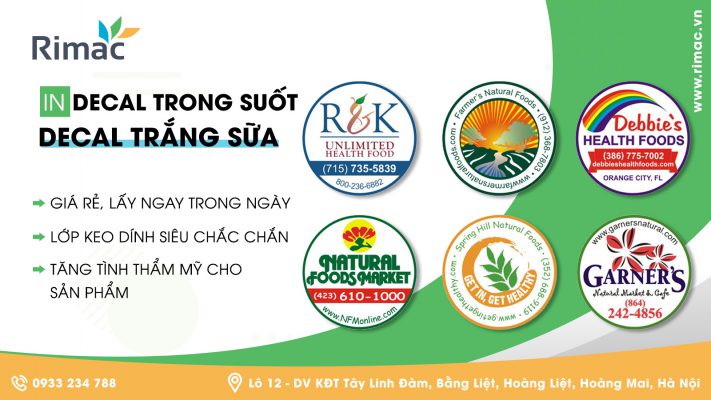 Dịch vụ in decal trong lấy ngay