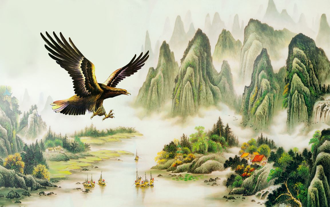 Tượng đại bàng tung cánh cao 50cm bằng đồng đỏ hun - Đồ Đồng Dung Quang Hà